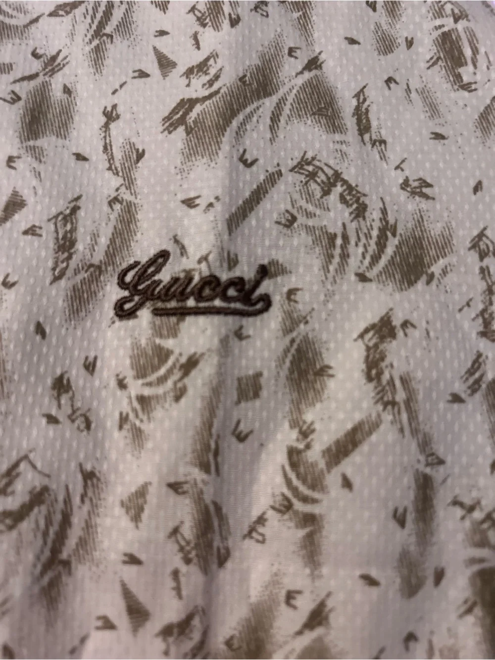 Gucci White Allover Print Button-Up Shirt Made in Italy